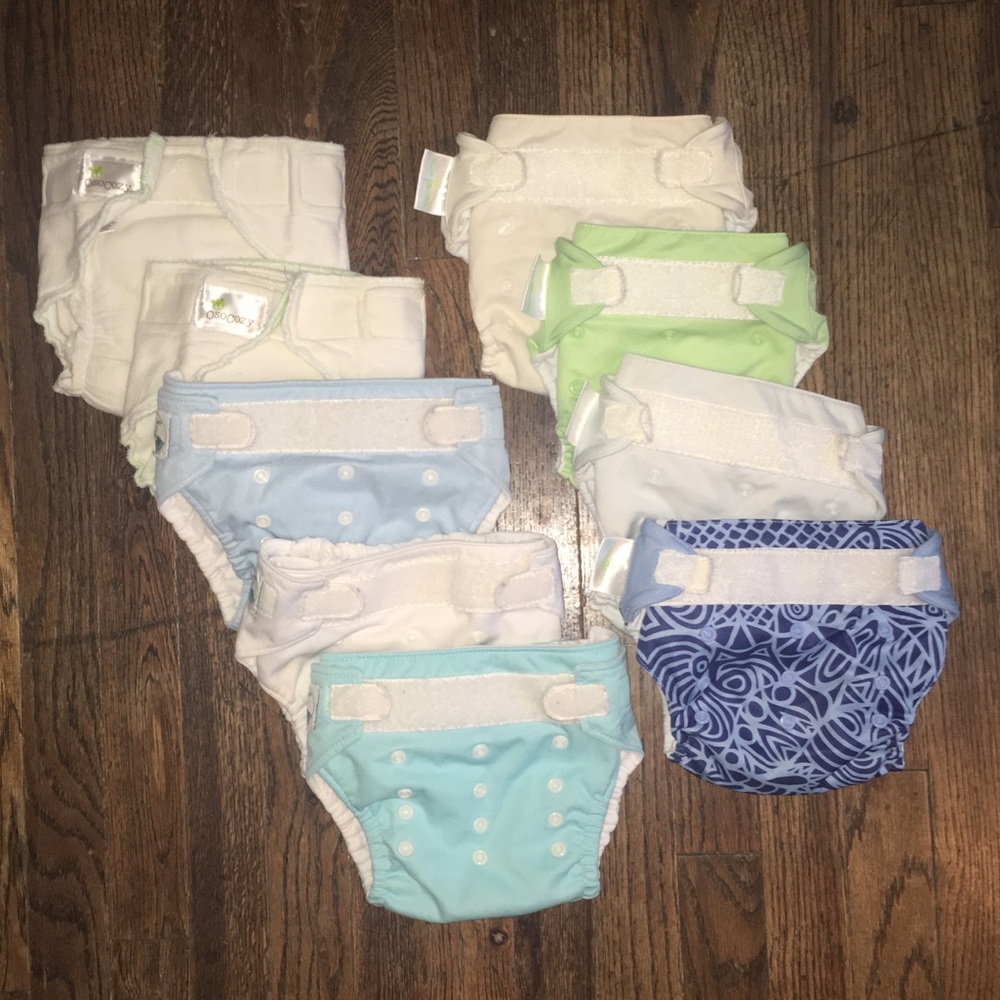 Lot of nine reusable diapers